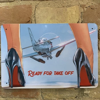 Металлическая табличка Pin Up "Ready For Take Off"
