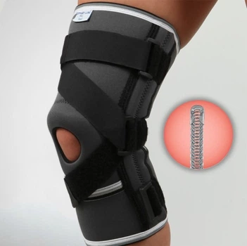Бандаж регулирующий на колено с 4-ма ребрами и крестообразным ремнем Orthopoint REF-107 наколенник, Размер XL