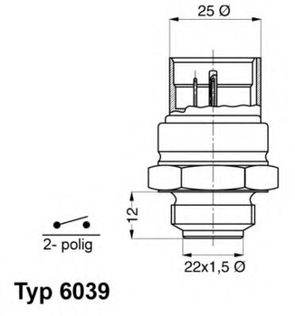 Датчик включения вентилятора VW GOLF III/IV, OCTAVIA, AUDI A3 1.0-2.9 90-06 WAHLER (603995D)
