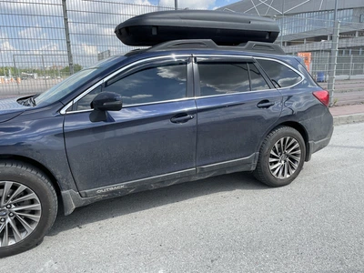 Дефлекторы окон (ветровики) HIC для Subaru Outback / Legacy 2014-2021 Wagon с Хром полоской