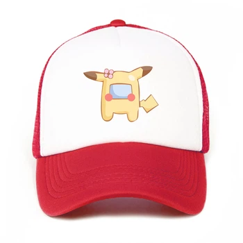 Кепка Тракер дитяча Амонг Ас Покемон Пікачу (Among Us Pokemon Pikachu) (33404-2419-5) 52-57 см Червоний