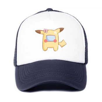 Кепка Тракер дитяча Амонг Ас Покемон Пікачу (Among Us Pokemon Pikachu) (33404-2419-3) 52-57 см Темно-синій