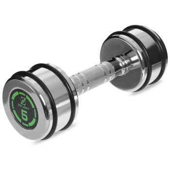 Гантель хромований Zelart (1x5кг) (MD2311-5) (1шт, метал хромований, з гумовими кільцями) (FI-2622-5)