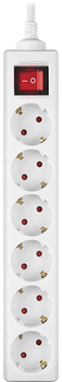 Сетевой фильтр-удлинитель Real-El RS-6 Protect M 1.8 м White (EL122300032)
