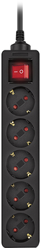 Сетевой фильтр-удлинитель Real-El RS Protect M 1.8 м Black (EL122300026)