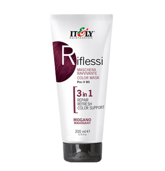Тонирующая маска Itely Hairfashion Riflessi для волос 3 в 1 красное дерево MOGANO, 200 мл