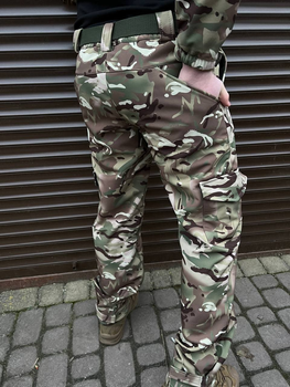 Тактические штаны soft shell мультикам ВСУ Premium, Военные штаны мультикам ЗСУ, Тактические штаны на флисе 46р.