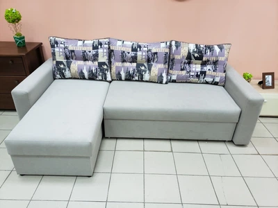 Ортопедичний кутовий диван розкладний для щоденного сну з пружинним блоком Бонель Лаціо Люкс LECTUS Світло-сірий
