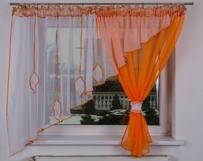 Штора-вуаль Verona LIMA Curtain Leaves 150 х 370 см (7173682960O) помаранчевий