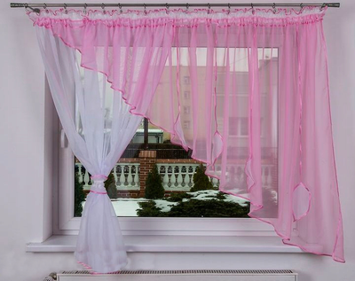 Штора-вуаль Verona LIMA Curtain Leaves 150 х 370 см (7173682960LP) світло-рожевий