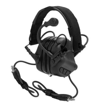 Активные наушники с микрофоном Earmor M32 Черный + Premium крепление на каску шлем (150213)