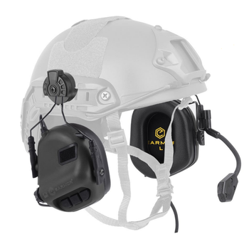 Активні навушники тактичні з гарнітурою мікрофоном на шолом Opsmen Earmor M32H Чорний (150260)