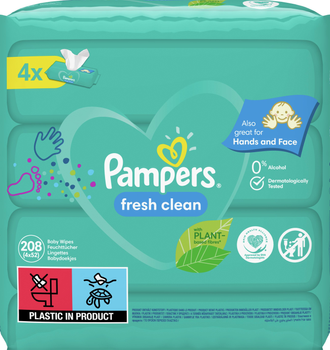 Chusteczki nawilżane dla niemowląt Pampers Fresh Clean 4x52 szt. (8001841077949)