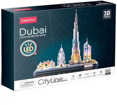 Puzzle 3D z oświetleniem LED CubicFun City Line Dubai (L523h) (6944588205232)