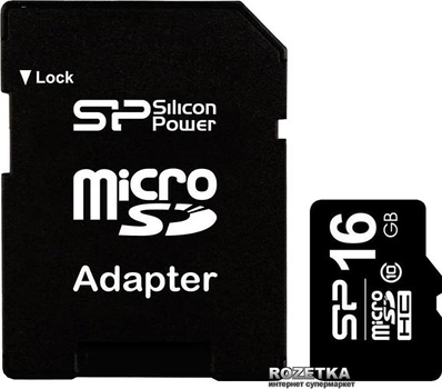 Silicon Power MicroSDHC 16 GB Class 10 + adapter (SP016GBSTH010V10SP)