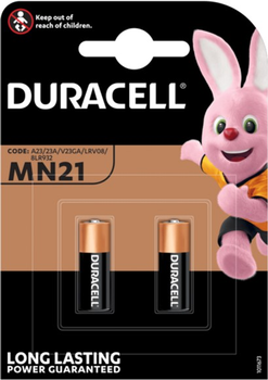 Specjalistyczna bateria alkaliczna Duracell MN21 12V, (A23/23A/V23GA/LRV08/8LR932), 2szt. (5000394071117)