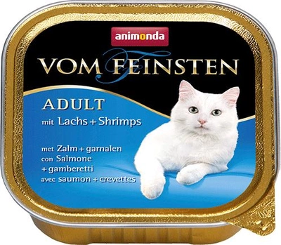 Mokra karma dla kotów Animonda Vom Feinsten Adult z łososiem i krewetkami 100 g (4017721832021)