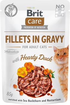 Вологий корм для кішок Brit Care Cat pouch зі смаком качки 85 г (8595602540518)