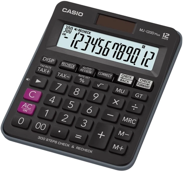 Kalkulator Casio 12 cyfr 130x150x30 (MJ-120DPLUS-W-EP)