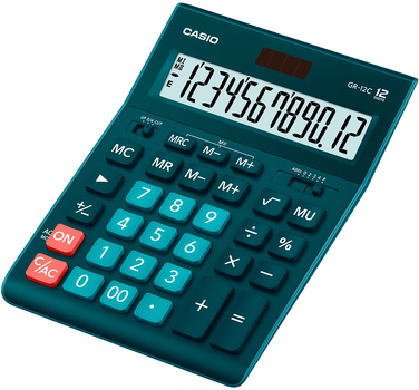 Kalkulator Casio 12 cyfr 155x209x34,5 Niebieski (GR-12CDG-W-EP)