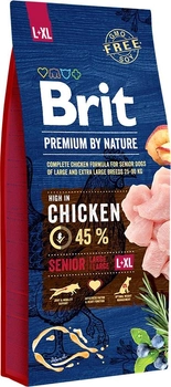 Sucha karma dla starszych psów dużych ras BRIT Premium Senior L+XL z kurczakiem 15 kg (8595602526482)