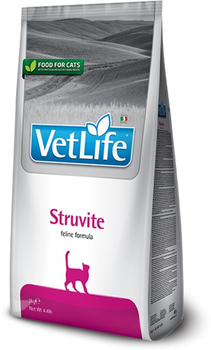 Сухий лікувальний корм для котів Farmina Vet Life Struvite дієт. живлення, для розчинення струвітних уролітів, 2 кг (8010276025319)