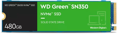 Dysk SSD Western Digital Green SN350 480GB NVMe M.2 2280 PCIe 3.0 x4 3D NAND TLC (WDS480G2G0C)