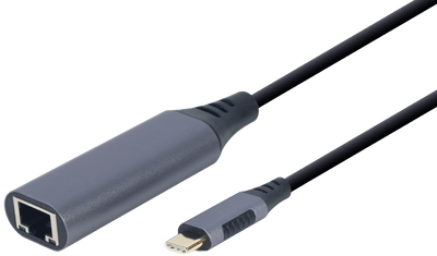 Cablexpert Adapter sieciowy USB Type-C do RJ-45 Gigabit 0,15 m szary (A-USB3C-LAN-01)