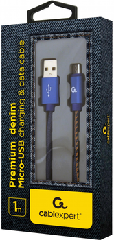 Kabel Cablexpert USB - MicroUSB 1 m Niebieski (CC-USB2J-AMmBM-1M-BL)