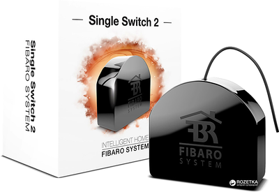 Розумне реле FIBARO Single Switch 2 Z-Wave Чорний (FGS-213_ZW5)