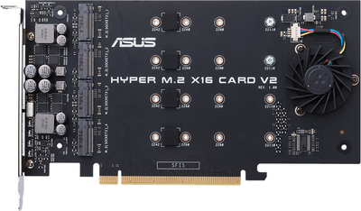 Karta rozszerzeń Asus PCIe Hyper M.2 X16 PCIe 3.0 X4 V2 - karta adaptera 128 Gbps (90MC06P0-M0EAY0)