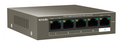 Комутатор Tenda TEG1105P-4-63W 5xGE 5-Port Gigabit Desktop Switch (TEG1105P-4-63W)