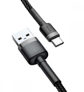 Baseus Cafule Kabel USB do Type-C 3A 1 m Szary/Czarny (CATKLF-BG1)