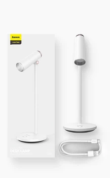 Настільна лампа Baseus LED i-wok біла (з вбудованим акумулятором 1800 mAh), портативна світлодіодна лампа (0328)
