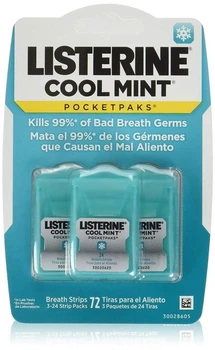 Набір м'ятних смужок Listerine Cool Mint PocketPaks 72 шт
