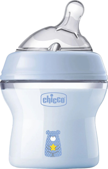 Пляшка для годування пластикова Chicco Natural Feeling Color 150 мл 0 м + Блакитна (81311.20)