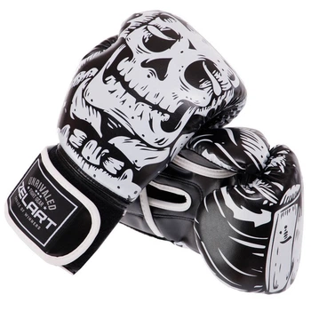Боксерские перчатки ELS SKULL BO-5493 10 унций черные