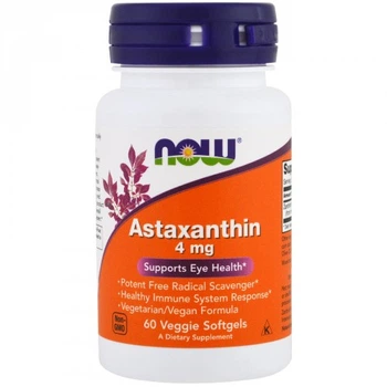 Астаксантин (Astaxanthin) 4 мг 60 капсул NOW03251