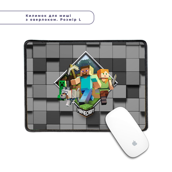 Килимок для мишки з оверлоком Майнкрафт (Minecraft) (5962-1175-L) L