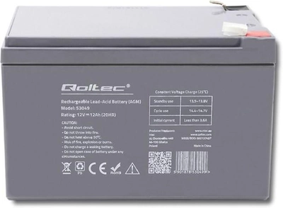 Akumulator Qoltec AGM 12V-12Ah max. 180A (53049)
