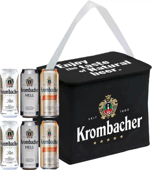 Подарочный набор пива Krombacher Pils 4.8% 0.5 л x 2 шт + Krombacher Hell 5% 0.5 л x 2 шт + Krombacher Weizen 5.3% 0.5 л x 2 шт + термосумка (4008287911213_4008287913217)