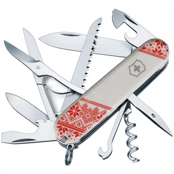 Складаний швейцарський ніж Victorinox Huntsman White, Vyshyvanka 15 in 1 Vx13713.7_T0051r
