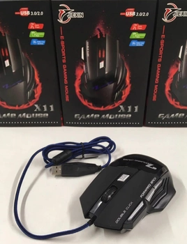 Игровая мышка Jiexin X11 3200 dpi LED подсветка Gaming USB 2.0