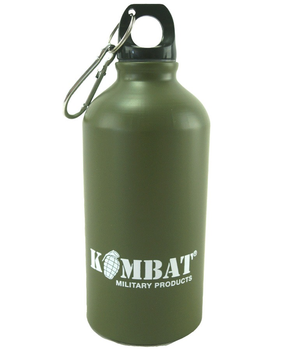 Фляга тактична армійська алюмінієва KOMBAT UK ЗСУ (ВСУ) Aluminium Water Bottle 500ml оливковий (SK-kb-awb500-olgr)