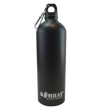 Фляга тактическая армейская алюминиевая KOMBAT UK ВСУ (ВСУ) Aluminium Water Bottle 1000ml черный (SK-kb-awb1000-blk)