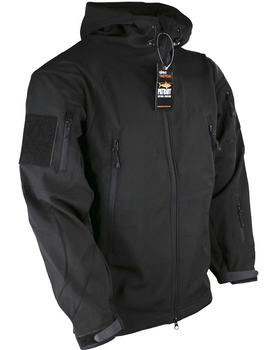 Куртка мужская тактическая KOMBAT UK военная с липучками под шевроны ВСУ Soft Shell XL черный (SK-kb-pssj-blk-xl)