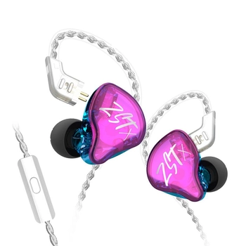 Гібридні навушники KZ ZST X зі знімним кабелем Hi-Fi Фіолетовий