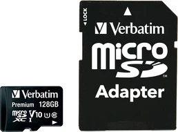 Karta pamięci Verbatim Premium MicroSDXC 128 GB Class 10 + adapter SD (23942440857)
