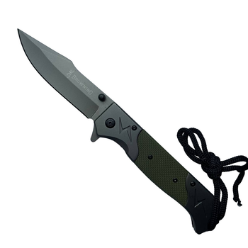 Тактичний складаний ніж Browning FA45 зелений напівавтоматичний викидний ніж