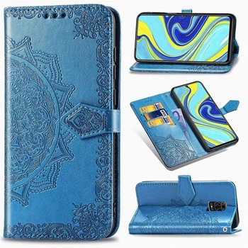 Чехол Vintage для Xiaomi Redmi Note 9 Pro Max книжка кожа PU голубой